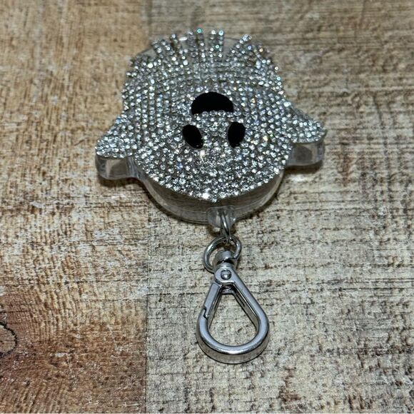 Bath and Body Works 2022 Halloween Gemstone Ghost Pocket* Bac Holder Keychain. - Picture 2 of 8
